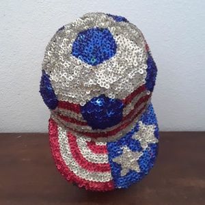 USA Sequin Baseball Cap Embellished 4th of July Celebration America Hat Party